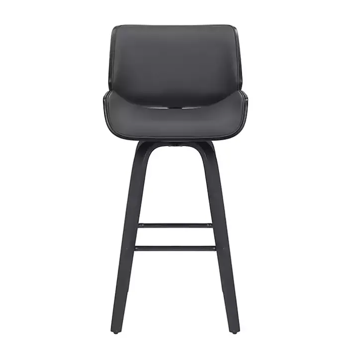 Gray Faux Leather Tyler Swivel Bar Stool