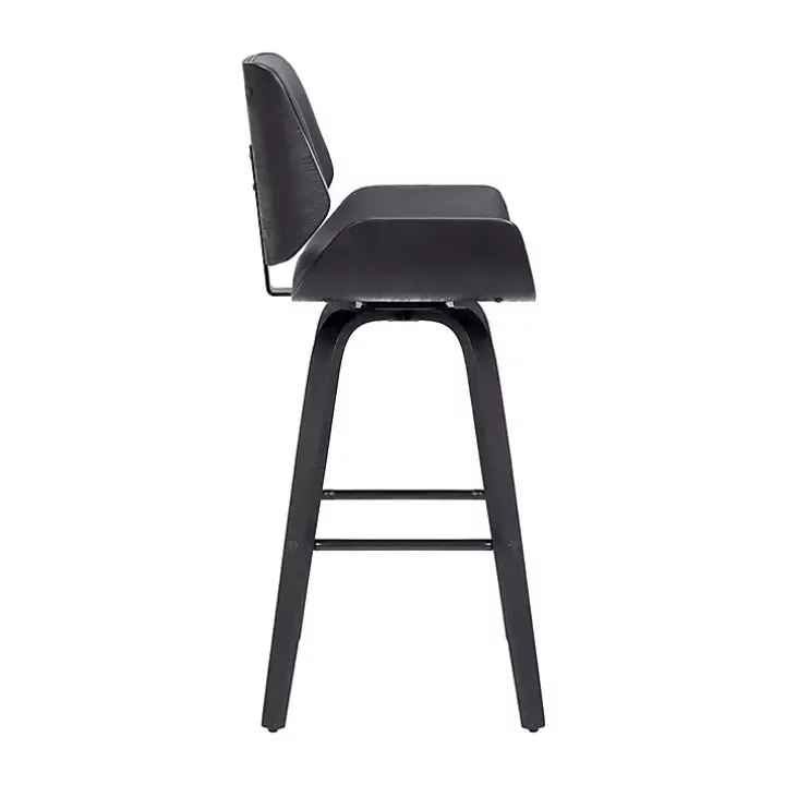 Gray Faux Leather Tyler Swivel Bar Stool