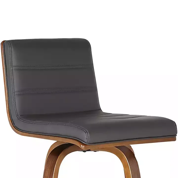 Gray Faux Leather Vienna Swivel Counter Stool