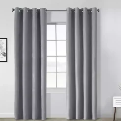 Gray Faux Suede Blackout Curtain Panel, 95 in.