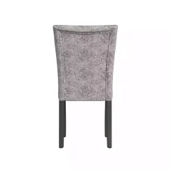 Gray Floral Parsons Dining Chairs, Set of 2