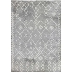 Gray Geometric Area Rug, 5x8