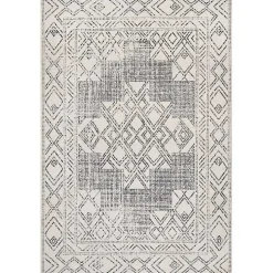 Gray Geometric Medallion Washable Area Rug, 4x6