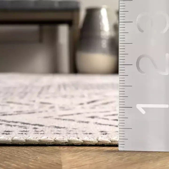 Gray Geometric Medallion Washable Area Rug, 5x8