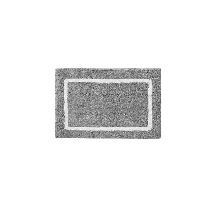 Gray Geometric Pattern Reversible Bath Mat, 34 in.