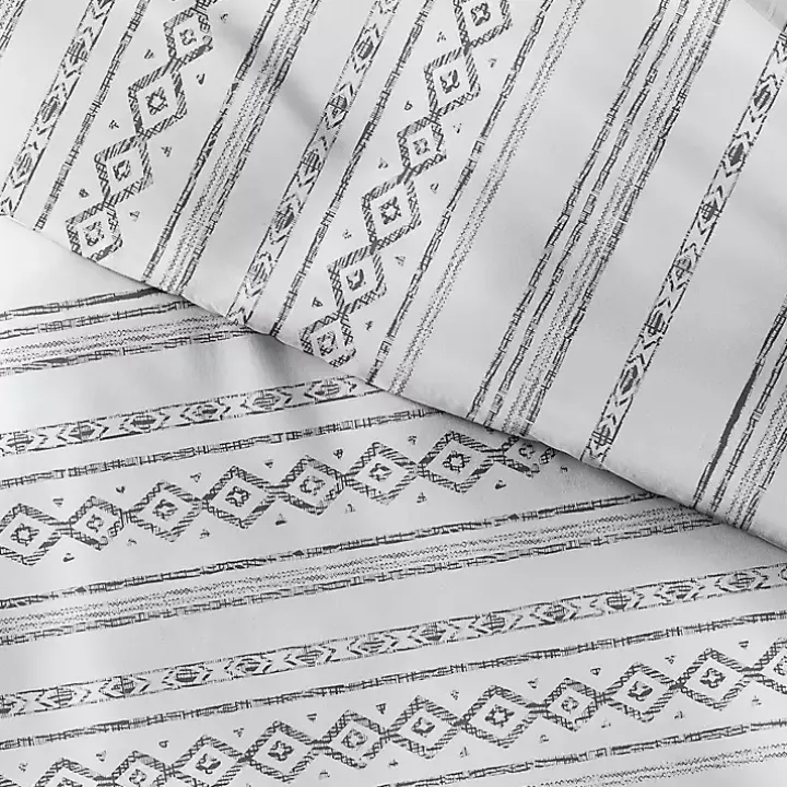 Gray Geometric 3-pc. King Duvet Cover Set