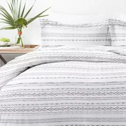 Gray Geometric 2-Pc. Twin Duvet Cover Set