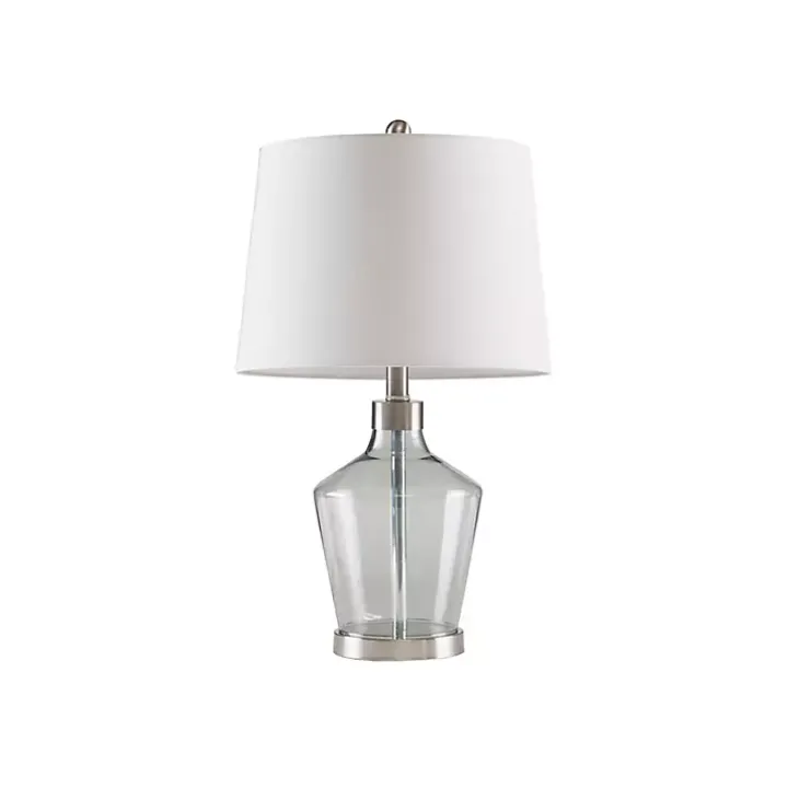 Gray Glass Bold Table Lamps, Set of 2