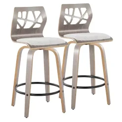 Gray Golia Swivel Counter Stools, Set of 2