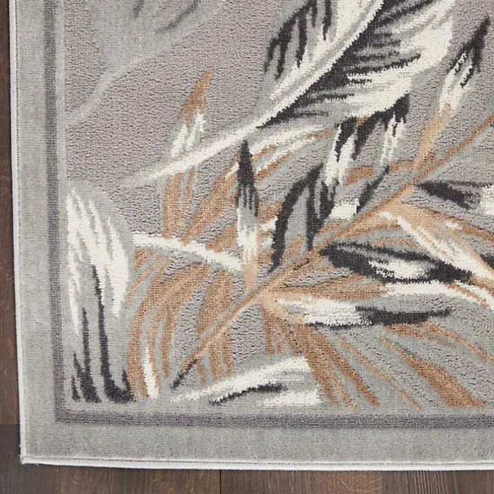 Gray Grand Leaf Coastal Area Rug, 7x9