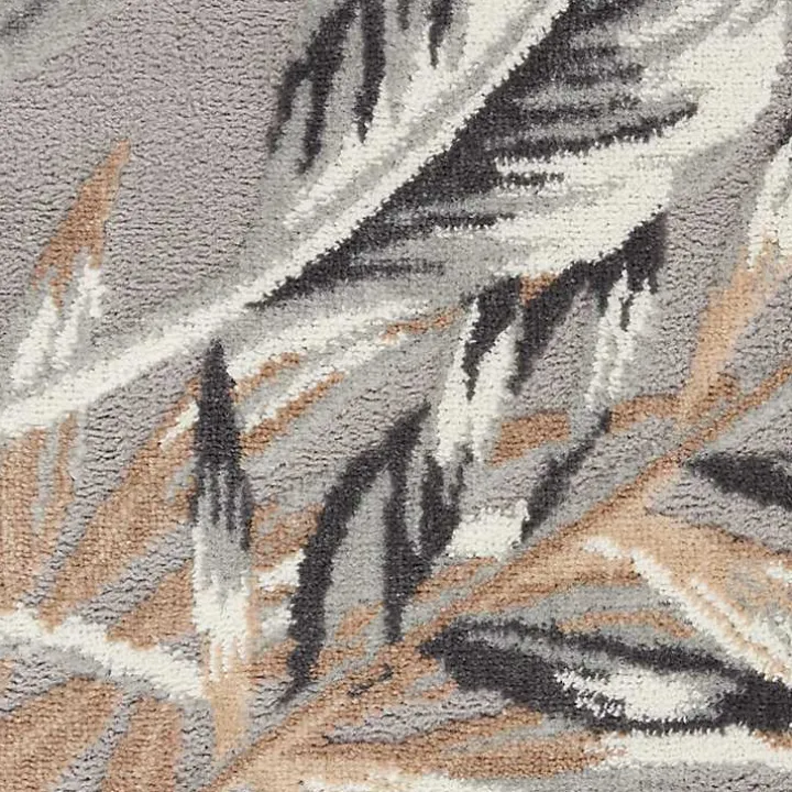 Gray Grand Leaf Coastal Area Rug, 7x9