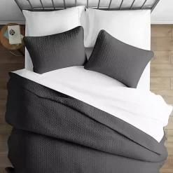 Gray Herring Quilted 3-pc. King Coverlet Set