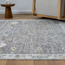 Gray Ivory Area Rug, 5x8