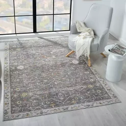 Gray Ivory Area Rug, 5x8