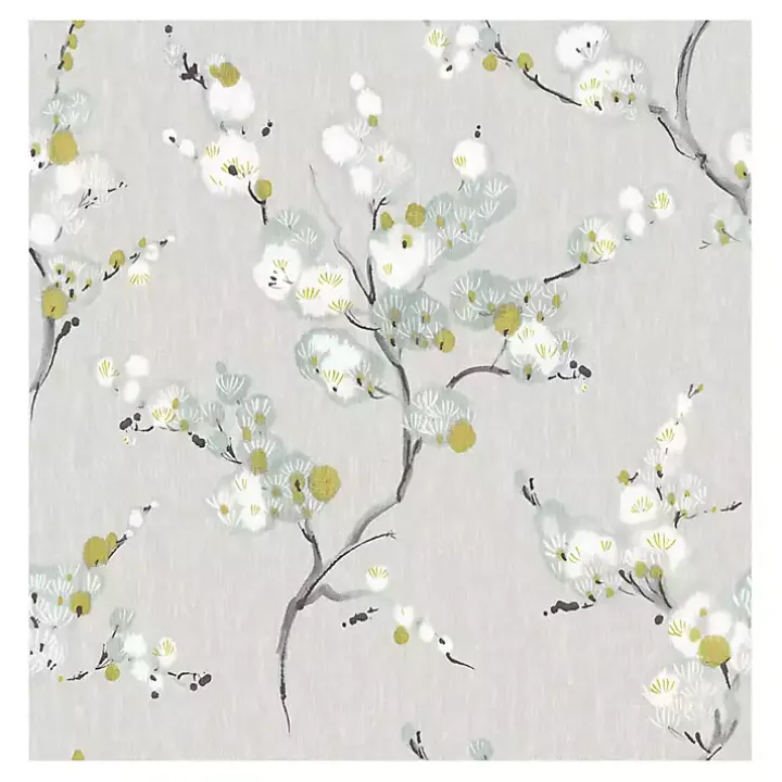 Gray Japanese Blossom Peel & Stick Wallpaper