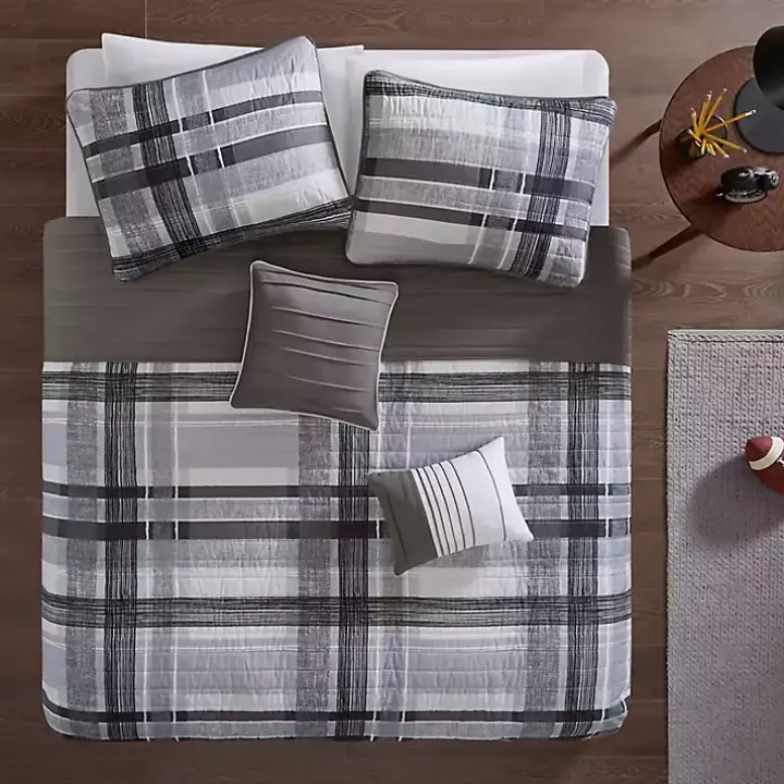 Gray Jax Plaid 5-pc. Full/Queen Comforter Set