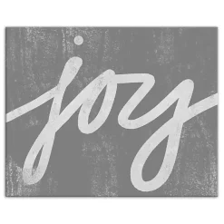 Gray Joy Script Canvas Art Print