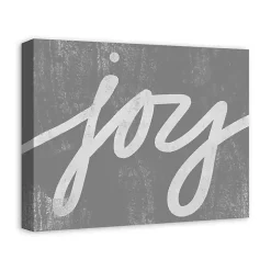 Gray Joy Script Canvas Art Print