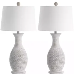 Gray Jug Base Table Lamps, Set of 2