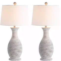 Gray Jug Base Table Lamps, Set of 2