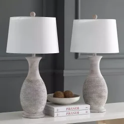 Gray Jug Base Table Lamps, Set of 2