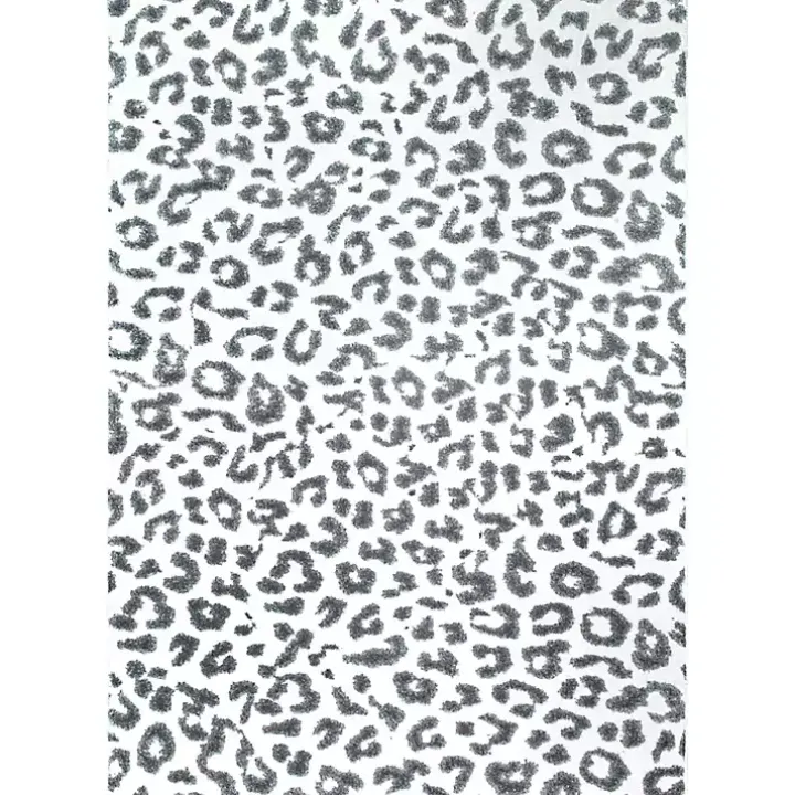 Gray Leopard Print Area Rug, 5x7