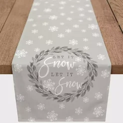Gray Let It Snow Table Runner, 90 in.