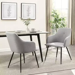 Gray Lily Upholstered Dining Chairs, Set of 2