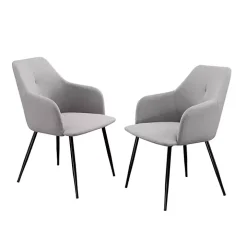 Gray Lily Upholstered Dining Chairs, Set of 2