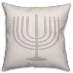 Gray Menorah Pillow