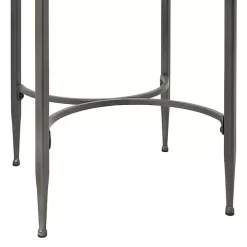 Gray Metal & Wood Round Accent Table