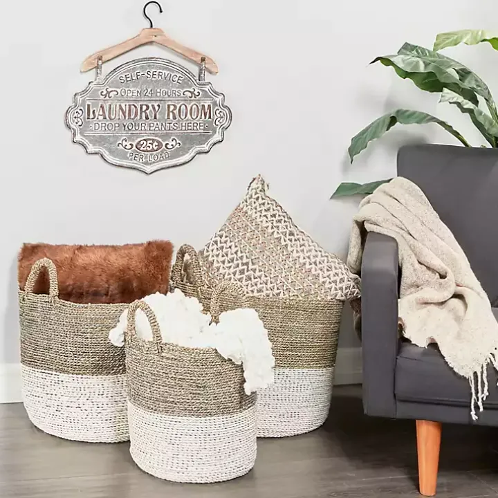 Gray Metal Laundry Room Wall Plaque