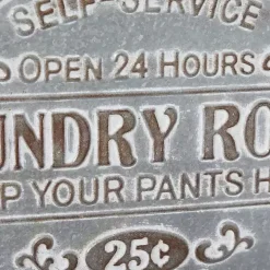 Gray Metal Laundry Room Wall Plaque