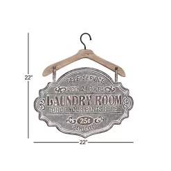 Gray Metal Laundry Room Wall Plaque