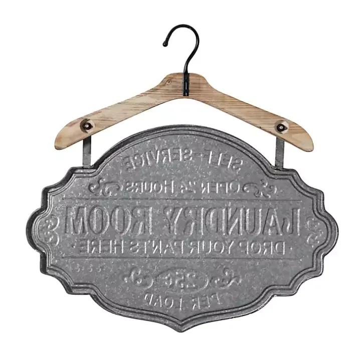 Gray Metal Laundry Room Wall Plaque
