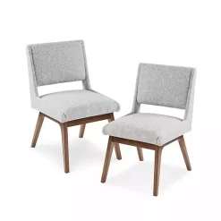Gray Mid-Century Modern Dining Chairs, Set of 2