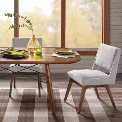 Gray Mid-Century Modern Dining Chairs, Set of 2