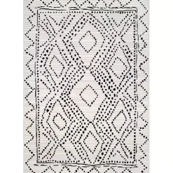 Gray Millie Dotted Trellis Area Rug, 9x12