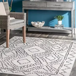 Gray Millie Dotted Trellis Area Rug, 9x12