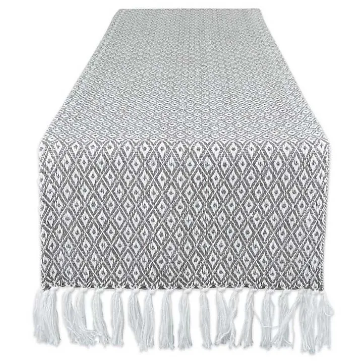 Gray Mini Diamond Fringe End Table Runner, 108 in.