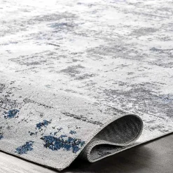 Gray Modern Abstract Washable Runner