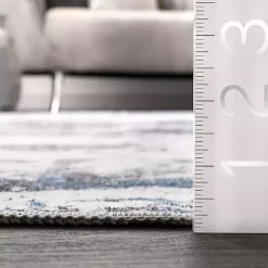 Gray Modern Abstract Washable Runner