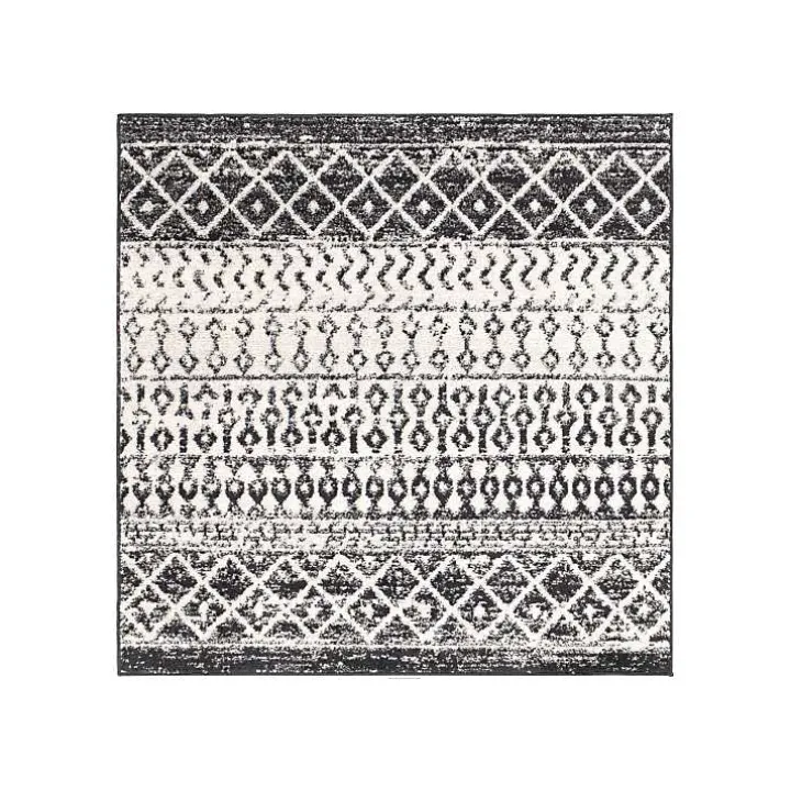 Gray Moroccan Pattern Square Area Rug, 4 ft.