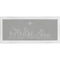 Gray Nativity Scene Wall Plaque