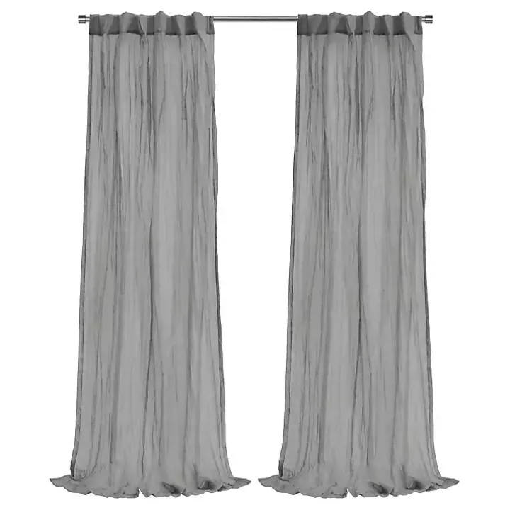 Gray Paloma Curtain Panel, 63 in.