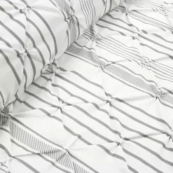 Gray Pintuck Stripe Full/Queen 5-pc. Comforter Set