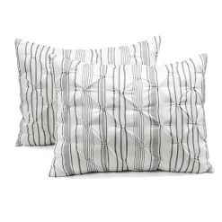 Gray Pintuck Stripe Full/Queen 5-pc. Comforter Set