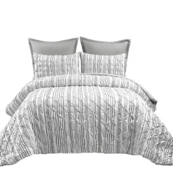 Gray Pintuck Stripe King 5-pc. Comforter Set