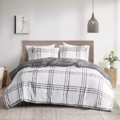Gray Plaid Dayton 3-pc. King Comforter Set