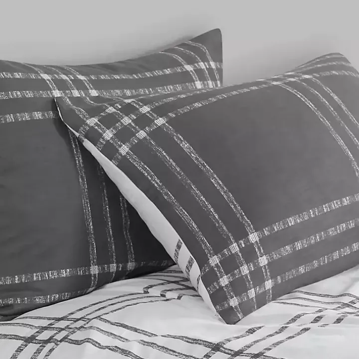 Gray Plaid Dayton 3-pc. King Comforter Set